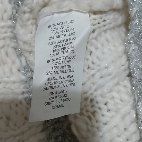 NWT Bebe Sparkly sleeveless cowl neck sweater M Creme White - Picture 5 of 7